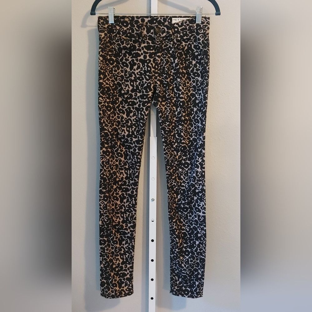 Rag & Bone Animal Print Amoeba Skinny Stretch Denim Jeans Sz 25